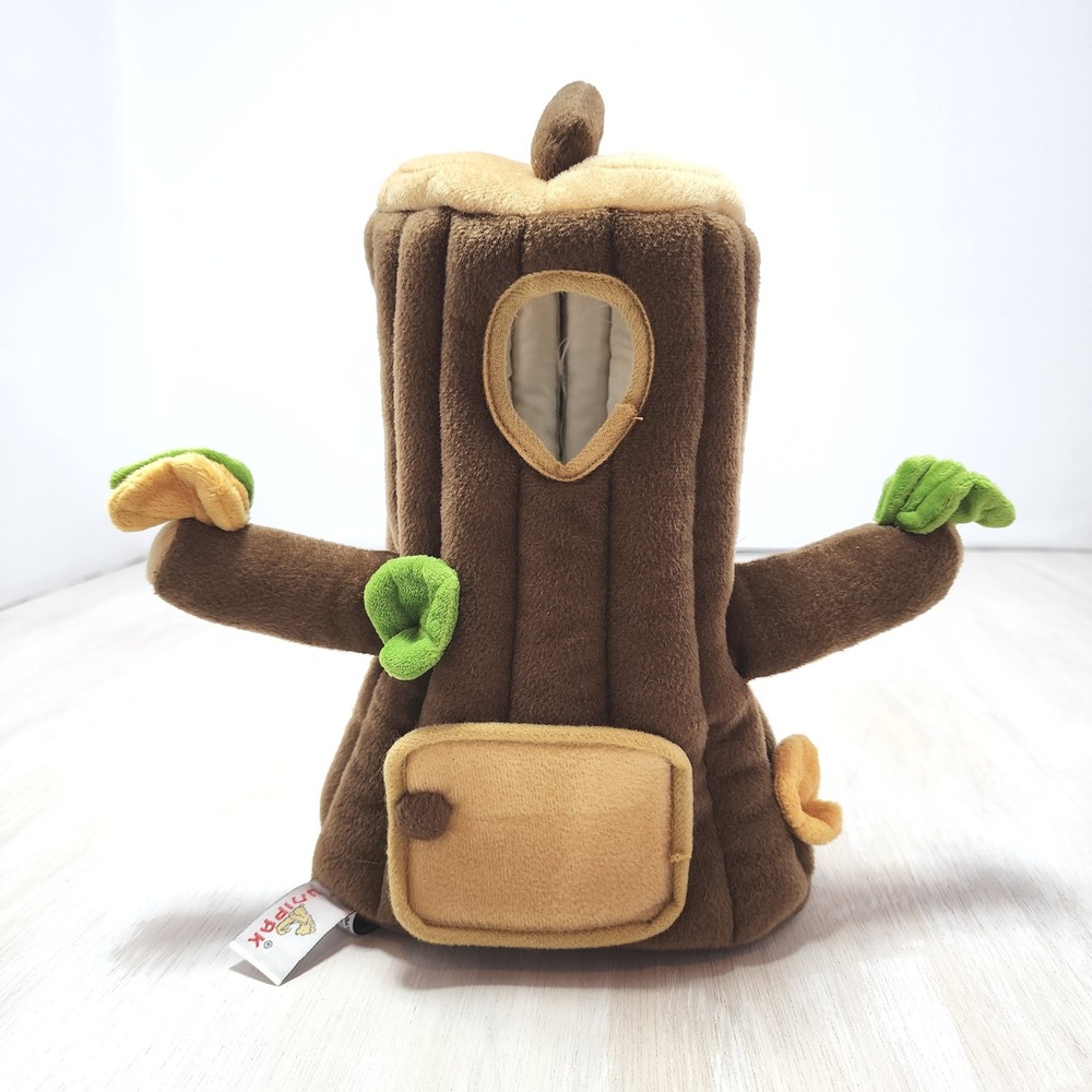 Unipak Plush Tree Trunk House Forest Animals Carrier Toy Brown 9.5 Inch